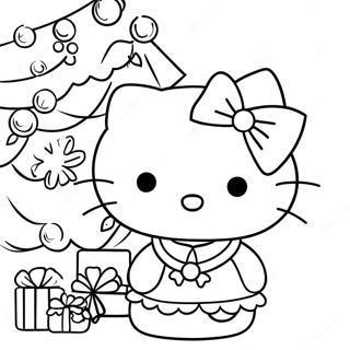 Hello Kitty Kerstboom Kleurplaat 6285-5021