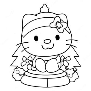 Hello Kitty Kerstboom Kleurplaat 6285-5023