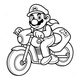 Mario Op Motorfiets Racen Kleurplaat 62908-52088