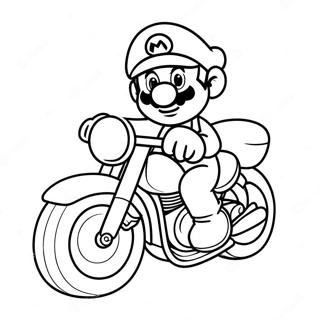 Mario Op Coole Motorfiets Kleurplaat 62909-52090