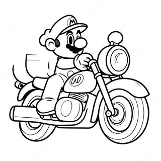 Mario Op Coole Motorfiets Kleurplaat 62909-52091