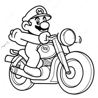 Mario Op Coole Motorfiets Kleurplaat 62909-52092