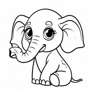 Schattige Baby Olifant Kleurplaat 63020-52170