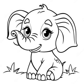 Schattige Baby Olifant Kleurplaat 63020-52172