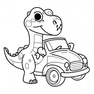 Dinoauto Kleurplaten