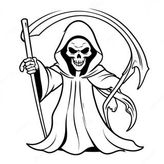 Angstige Grim Reaper Met Zeis Kleurplaat 6335-5061