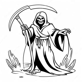 Angstige Grim Reaper Met Zeis Kleurplaat 6335-5062