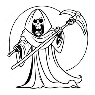 Angstige Grim Reaper Met Zeis Kleurplaat 6335-5064