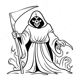 Angstige Grim Reaper Met Zeis Kleurplaat 6335-5158