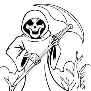 Angstige Grim Reaper Met Zeis Kleurplaat 6335-5159