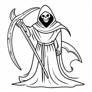 Angstige Grim Reaper Met Zeis Kleurplaat 6335-5160