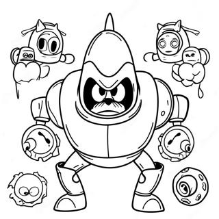 Kwaadaardige Dr Robotnik Met Robot Minions Kleurplaat 63470-52560