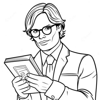 Spencer Reid Met Een Boek Kleurplaat 63520-52550