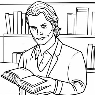 Spencer Reid Met Een Boek Kleurplaat 63520-52551