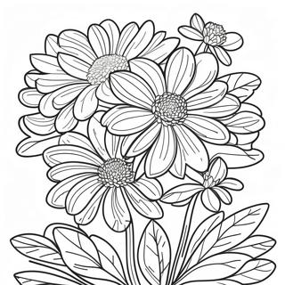 Mooie Chrysant Boeket Kleurplaat 63630-52646