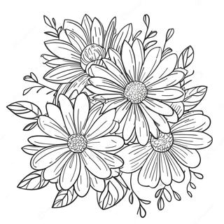 Mooie Chrysant Boeket Kleurplaat 63630-52647