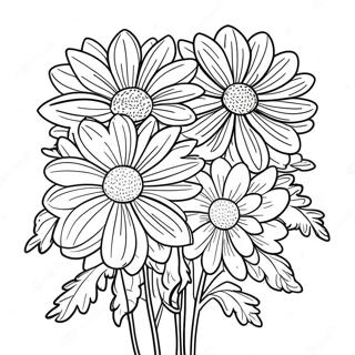 Mooie Chrysant Boeket Kleurplaat 63630-52648