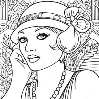 Roaring 20s Flapper Meisje Kleurplaat 63709-52711