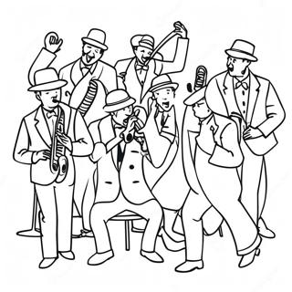 Roaring 20s Jazzband Kleurplaat 63710-52708