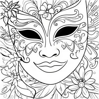 Mardi Gras Masker Kleurplaat 63949-52888