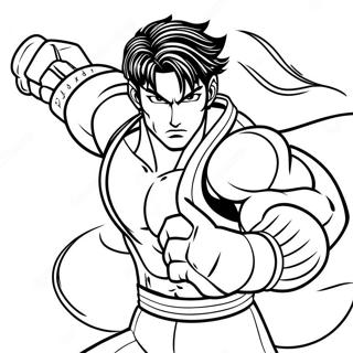 Jin Kazama In Gevechtspositie Kleurplaat 64190-53091