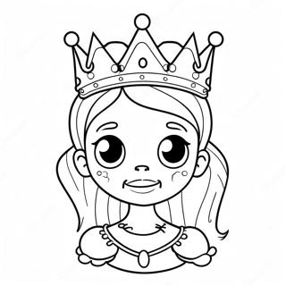 Schattige Kleurplaat Van Een Zombie Prinses Met Een Kroon 64391-53237