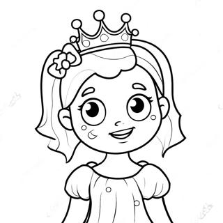 Schattige Kleurplaat Van Een Zombie Prinses Met Een Kroon 64391-53239