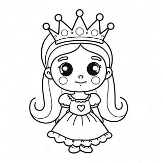 Schattige Kleurplaat Van Een Zombie Prinses Met Een Kroon 64391-53240