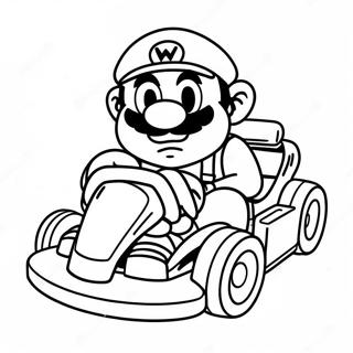 Wario In Een Racekart Kleurplaat 6445-5246