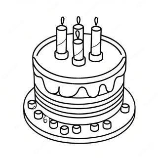 Kleurige Lego Verjaardagscake Kleurplaat 64581-53394