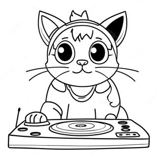 Dj Catnip Kleurplaat 64720-53502