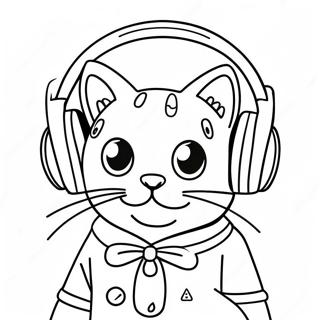 Dj Catnip Met Koptelefoon Kleurplaat 64721-53514