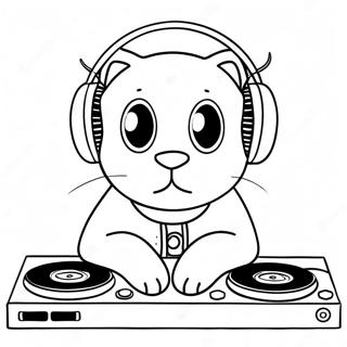 Dj Catnip Met Koptelefoon Kleurplaat 64721-53515