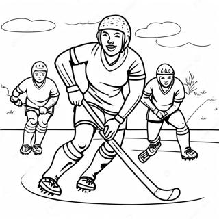 Spannende Veldhockey Wedstrijd Kleurplaat 64781-53557