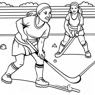 Spannende Veldhockey Wedstrijd Kleurplaat 64781-53558