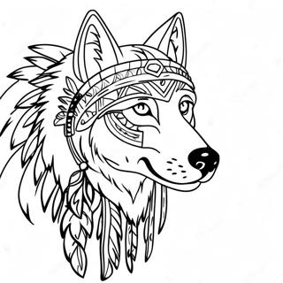 Wolf Native American Kleurplaat 64820-53578