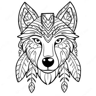 Wolf Native American Kleurplaat 64820-53579