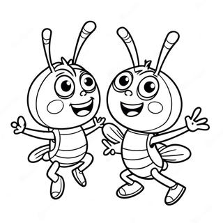 Jitterbug Dansende Beat Bugs Kleurplaat 64831-53600