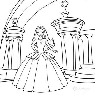 Elegante Barbie Prinses In Een Kasteel Kleurplaat 65021-53752