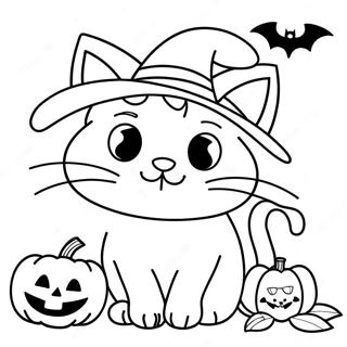 Halloween Kat Kleurplaat 65120-53827