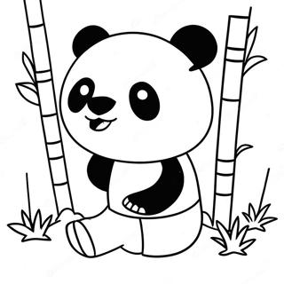 Schattige Minecraft Panda Die Met Bamboe Speelt Kleurplaat 65321-53987