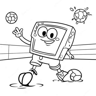 Spongebob Speelt Voetbal Kleurplaat 65540-54143