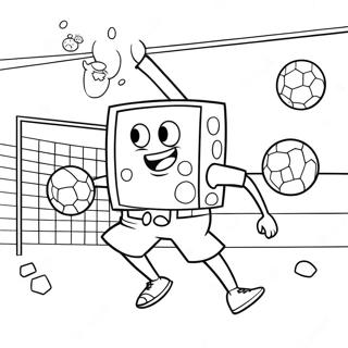 Spongebob Speelt Voetbal Kleurplaat 65540-54144