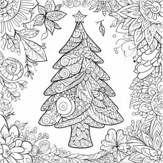 Intricate Kerstboom Zentangle Kleurplaat 65741-54301