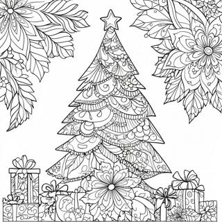 Intricate Kerstboom Zentangle Kleurplaat 65741-54303