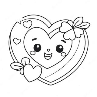 Kawaii Valentijns Hart Kleurplaat 65750-54343