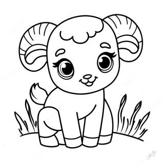 Schattige Baby Ram Kleurplaat 65991-54509