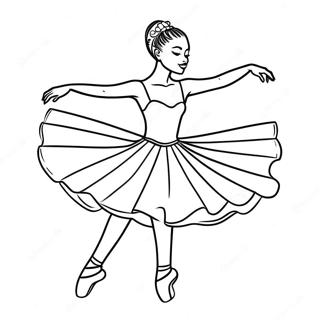 Zwarte Ballerina Die Gracieus Danst Kleurplaat 66570-54954