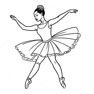 Zwarte Ballerina Die Gracieus Danst Kleurplaat 66570-54956