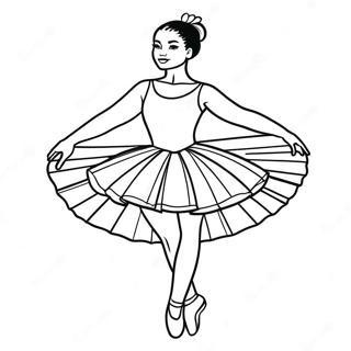 Elegante Zwarte Ballerina In Een Tutu Kleurplaat 66571-54985